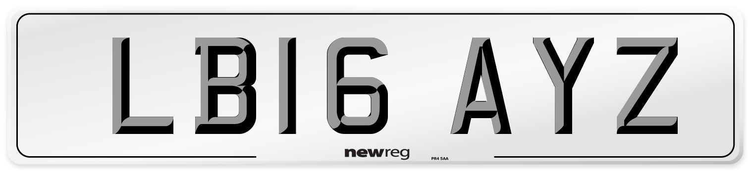LB16 AYZ Number Plate from New Reg